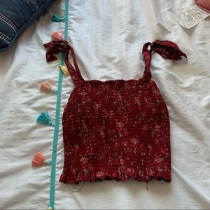 Burgundy/red crop top